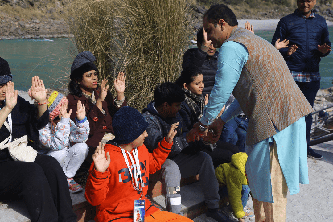 with Agnihamsa parents and children